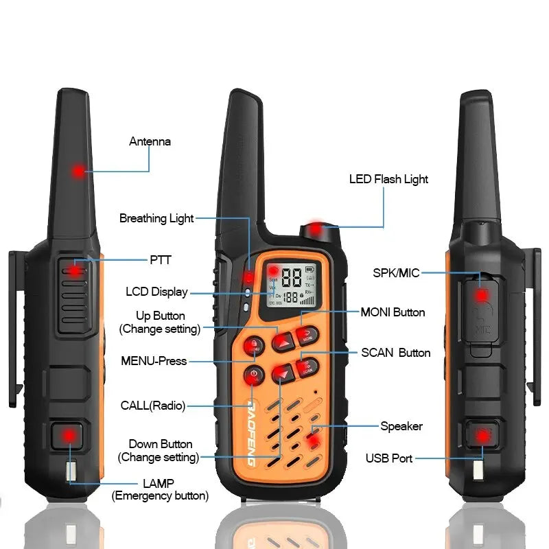 MP25 PMR446 FRS Type-C Charger Long Range Walkie Talkie