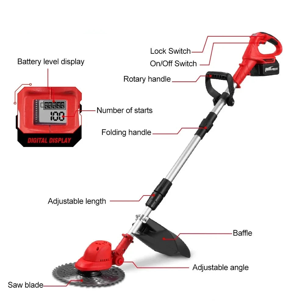 Electric Lawn Mower Cordless Grass Trimmer