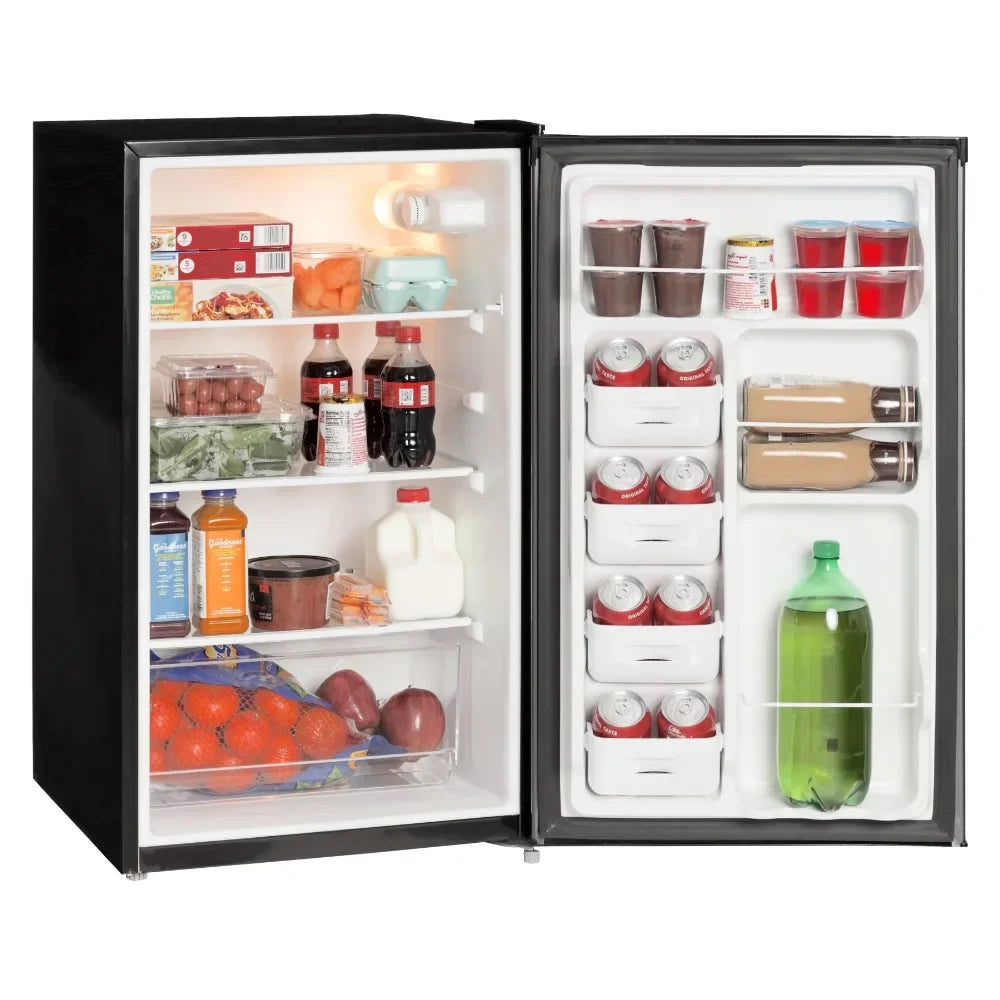 Mini Fridge, Black Stainless Steel Look
