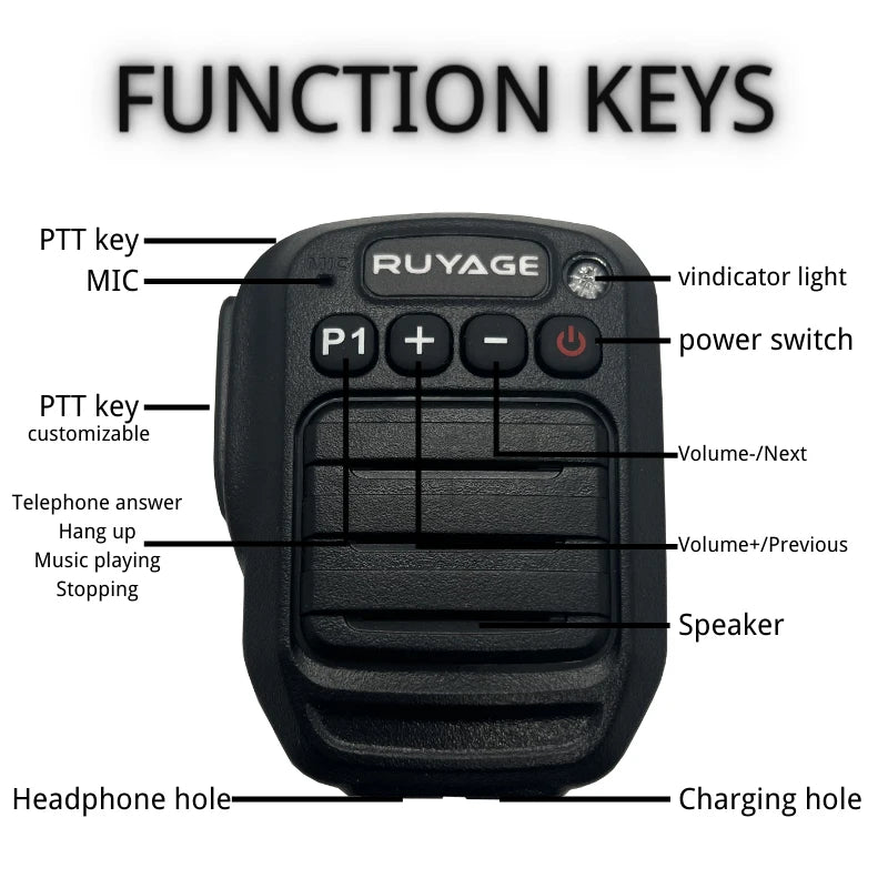 PTT 1000mAh Battery Walkie Talkie
