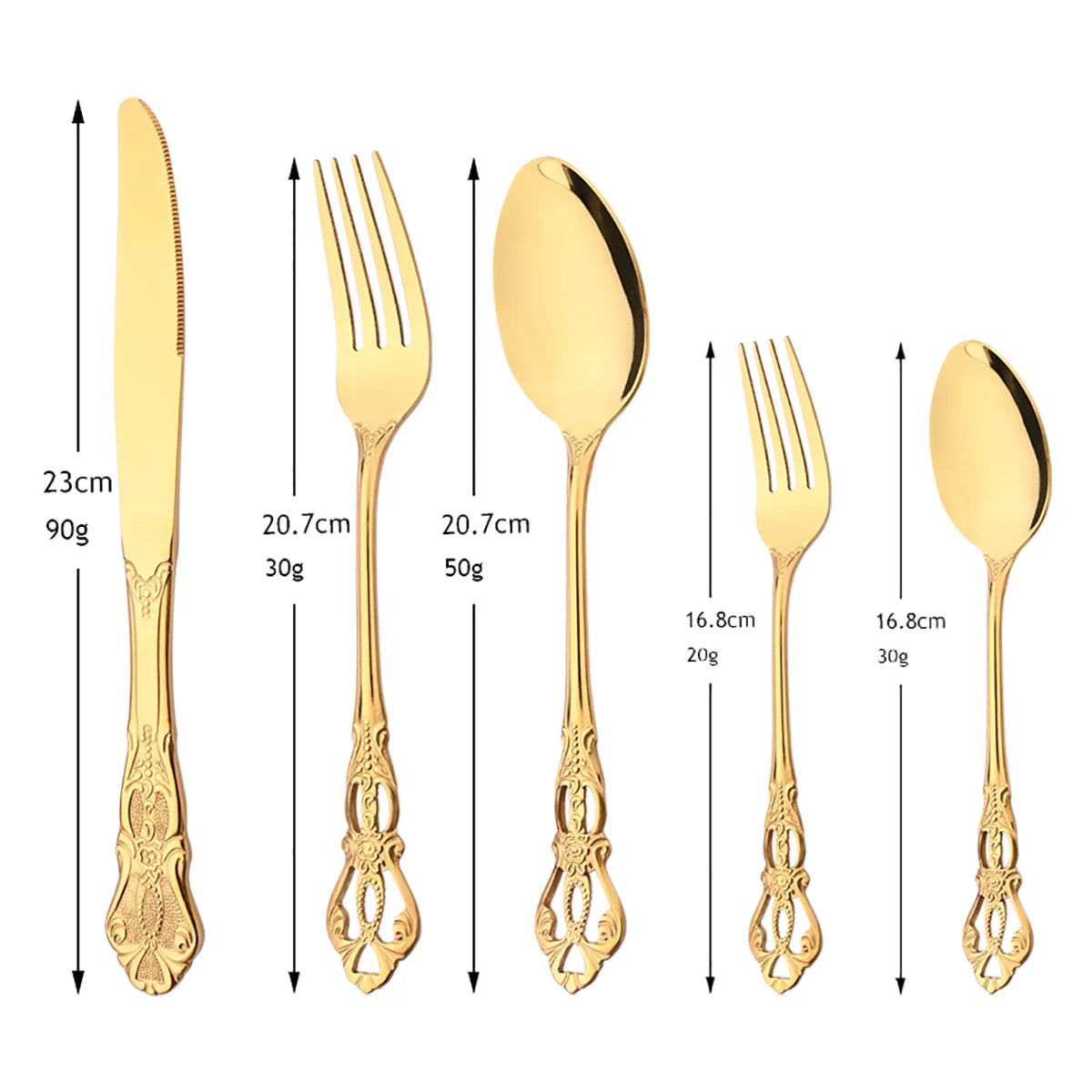6/30Pcs Royal Colorful Dinnerware Silverware Set