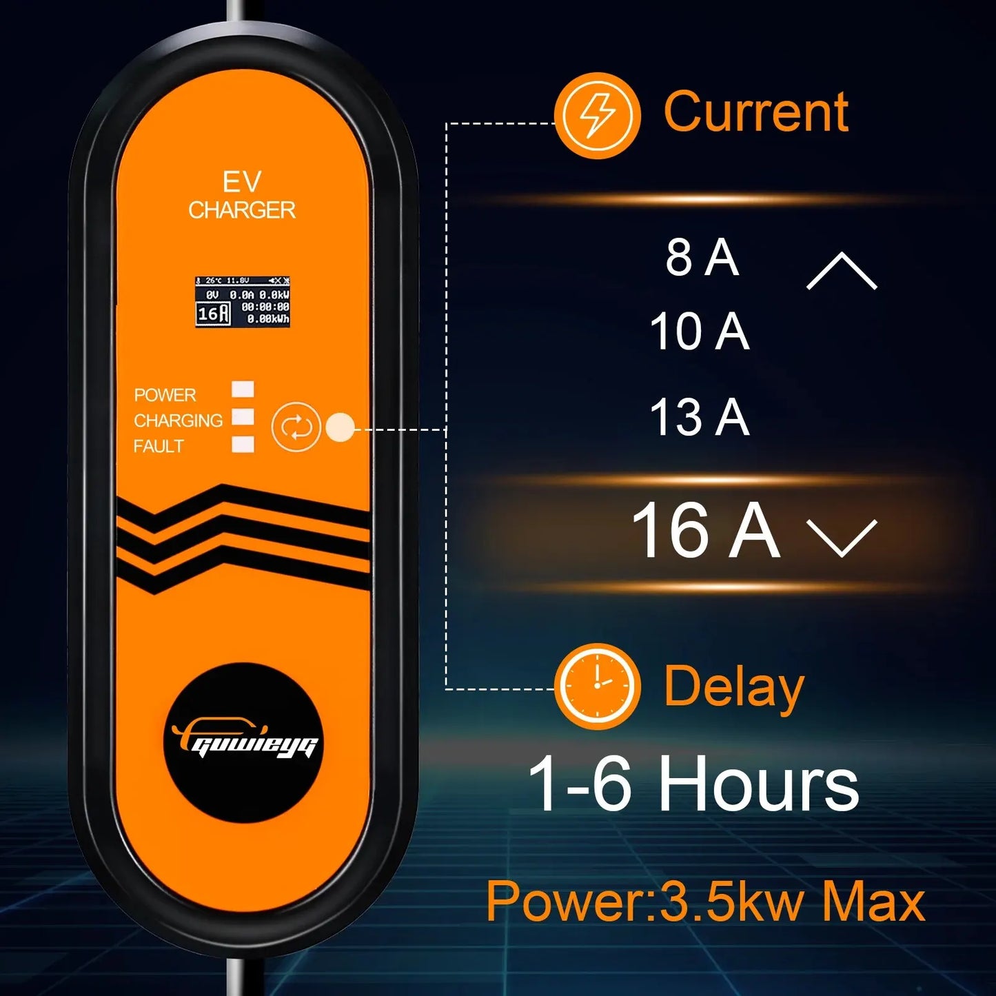 16A 1Phase 3.5kW 3.5m EV Charger