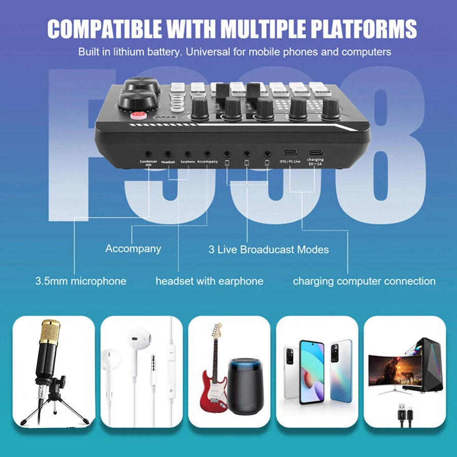 Condenser Mic with Live Sound Card Kit