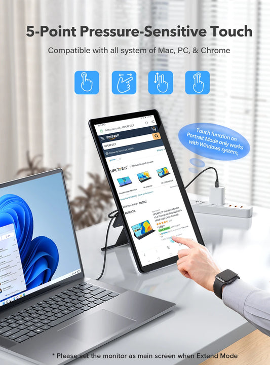 Portable Monitor With FHD 1080P Touch Screen