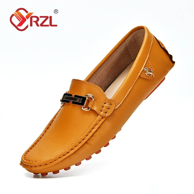 Men Handmade PU Leather Loafers