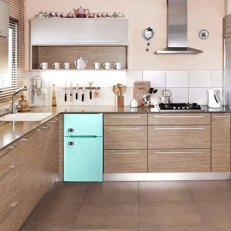 Mini Retro Fridge with Freezer