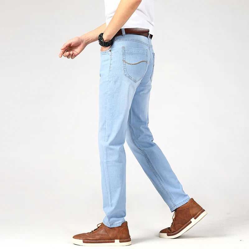 Men's Spring Autumn Business Straight Jeans