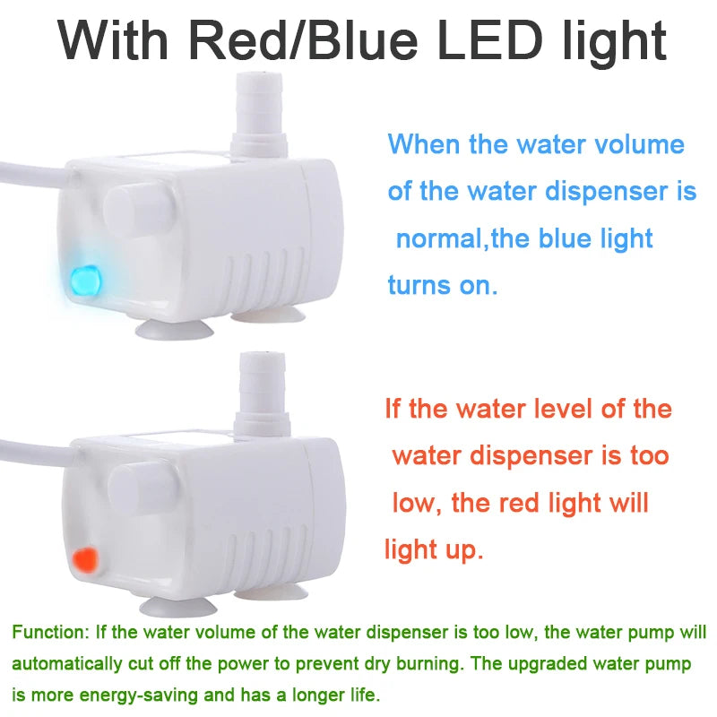 Pet Cat Water Fountain Water Pump LED Light