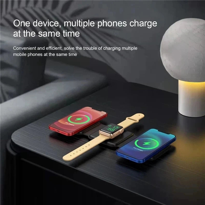 100W 3 in 1 Magnetic Portable Wireless Charger