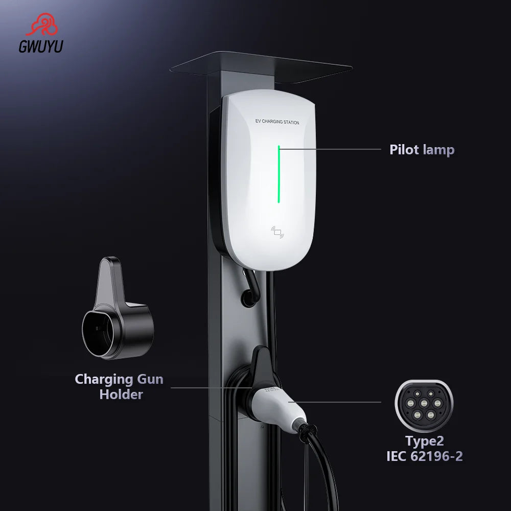 7.6KW 220V 22KW 380V 11KW 16A 3 Phase EV Charging