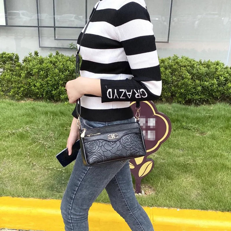 Women Classic Flower Embossed Handbag