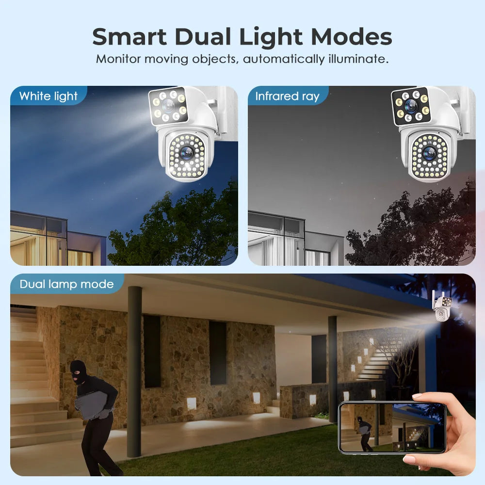 8MP HD PTZ WiFi 4K Dual Lens Screen Camera
