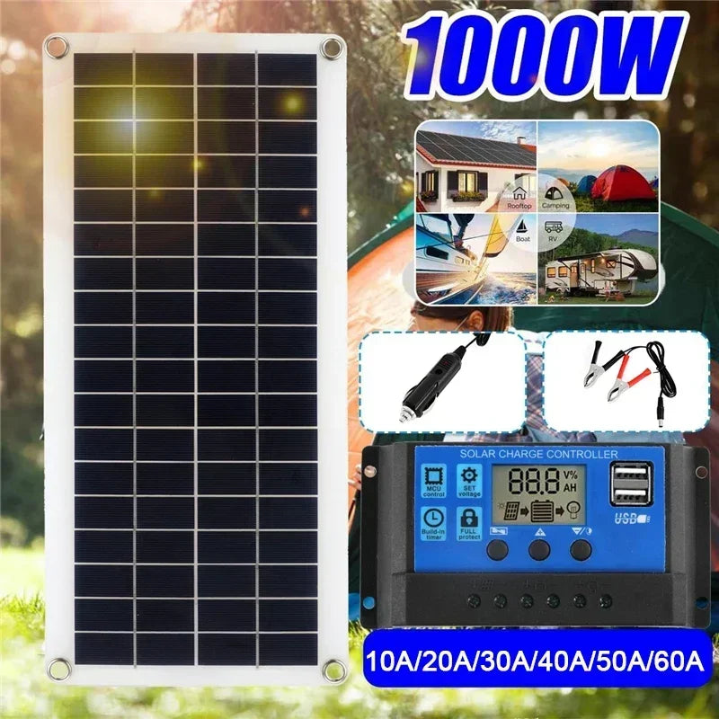 1000W Solar Panel 12V Solar Cell With 60A Controller