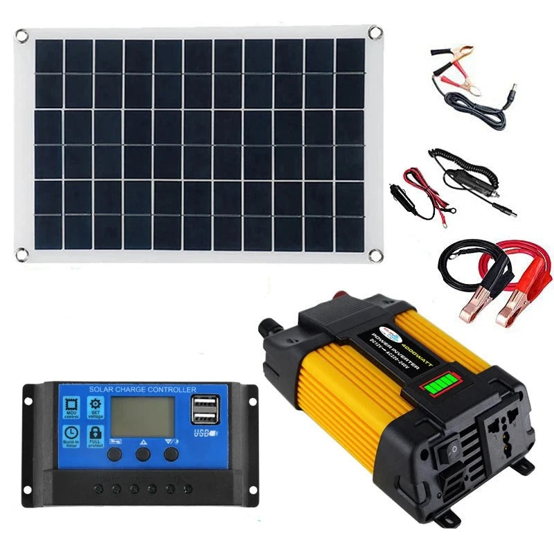 20W Solar Panel 30A Controller 6000W Modified Sine Inverter