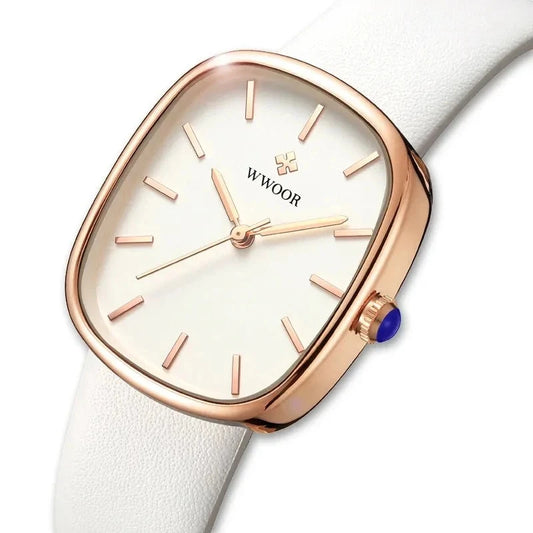 Women Fashion Leather Quartz Bracelet Watch
