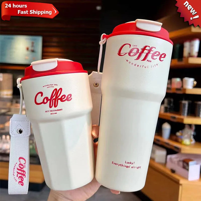 Portable Double Stainless Steel Coffee Mug