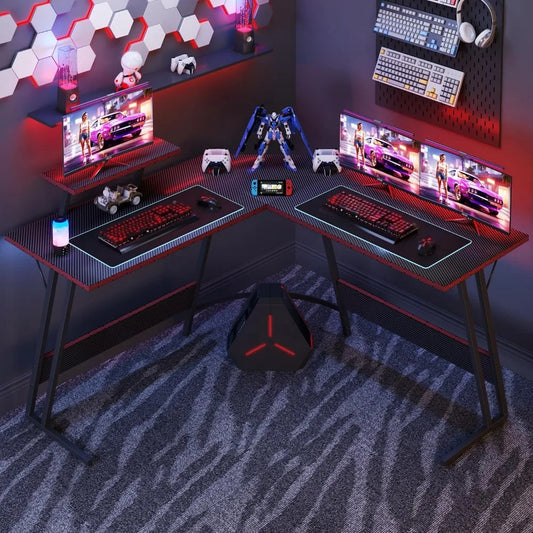 51 Inch L-Shaped Gaming Computer Desk