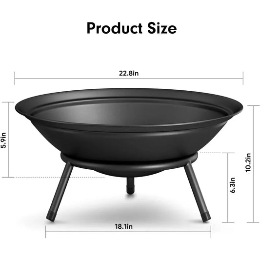 Outdoor Wood Burning Fire Pit Bowl