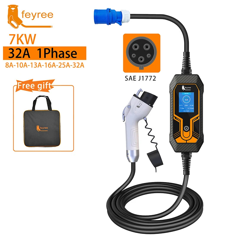 32A 7KW Portable EV Charger