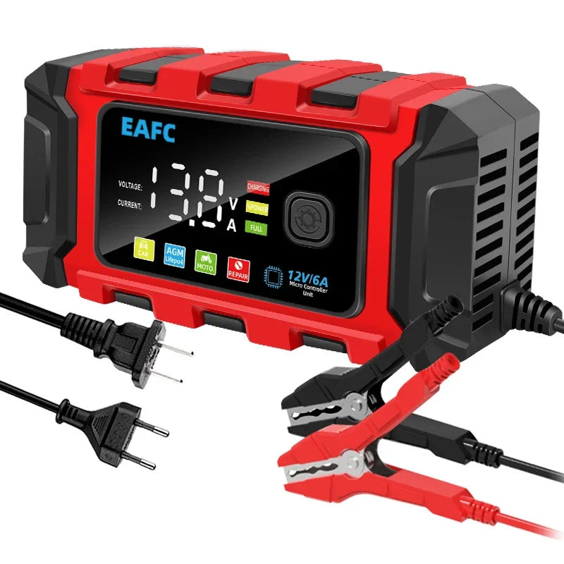 12V Car LCD Display Smart Fast Battery Charger