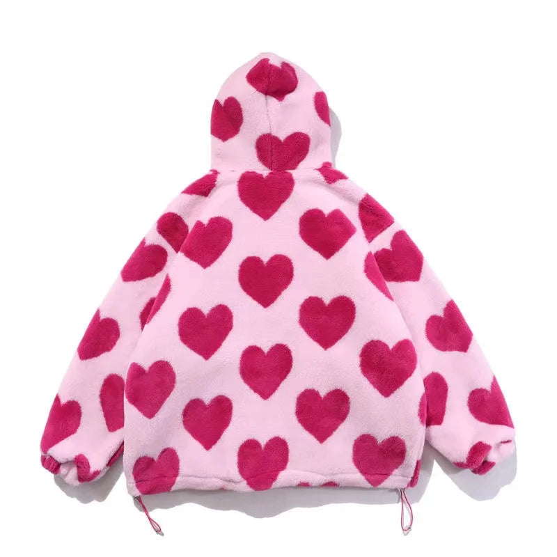 Women Love Printed Rabbit Fur Padded Jacket