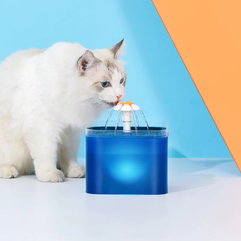 2L Automatic Cats Water Fountain with LED Lighting