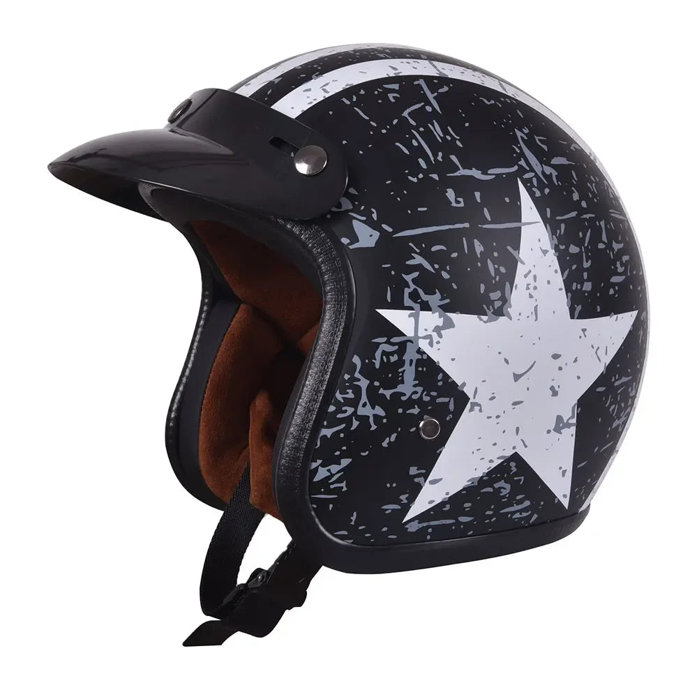 Retro Half Open Motorcycle Helmet