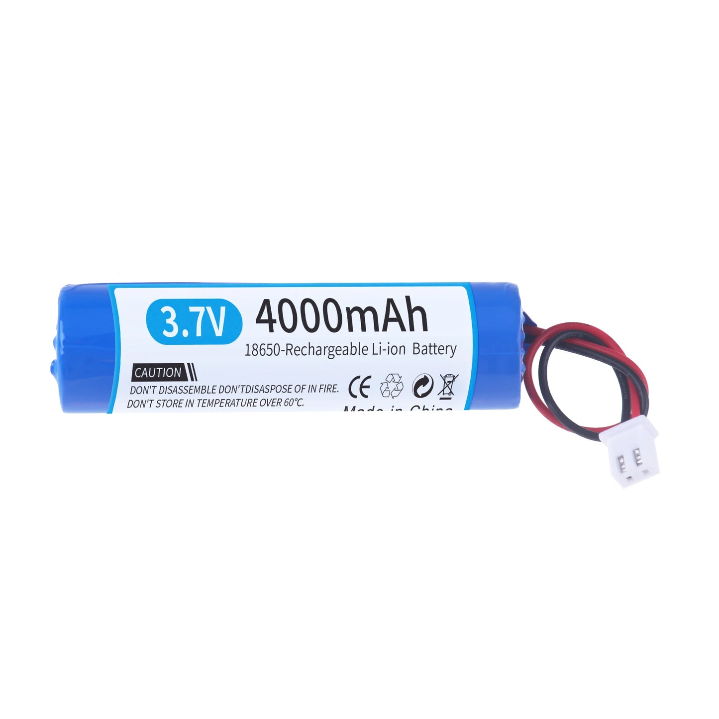3.7V lithium ion rechargeable battery 18650 with replacement socket