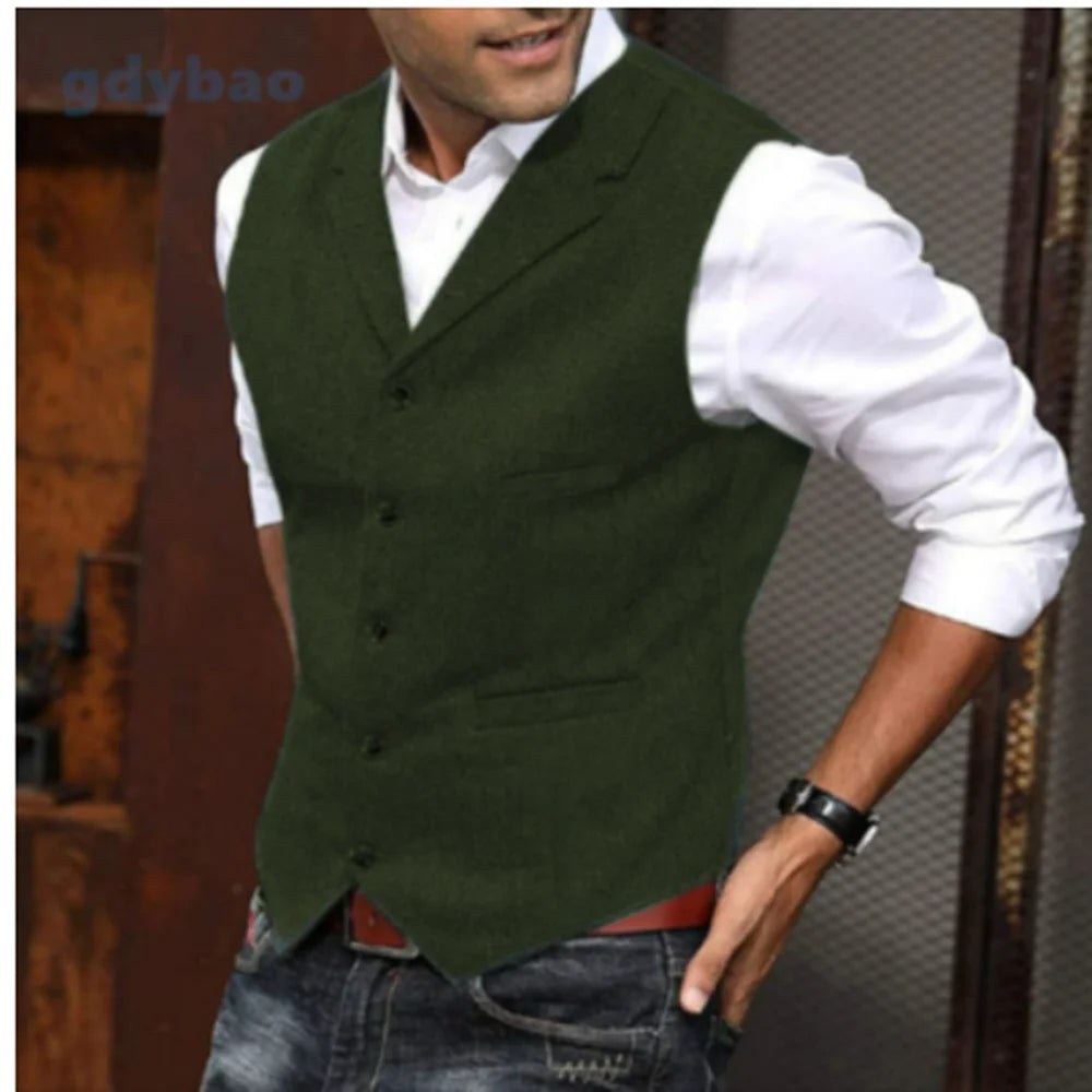 Men's Tweed Slim Fit Vest