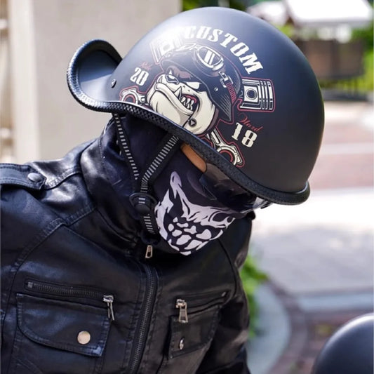 Retro Half-Face Motorcycle Helmet