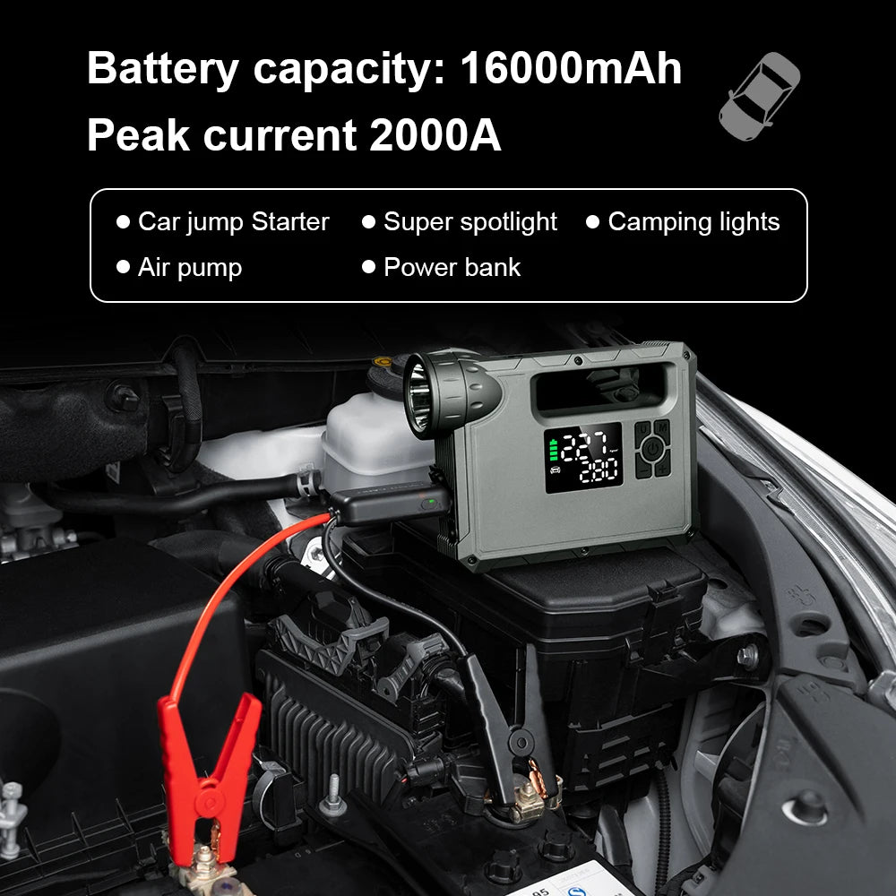 Car 2000A Jump Starter with air Compressor