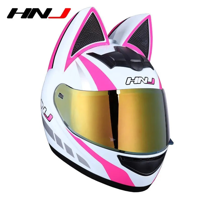 Cat Ear Motorcycle Full Face Helmet