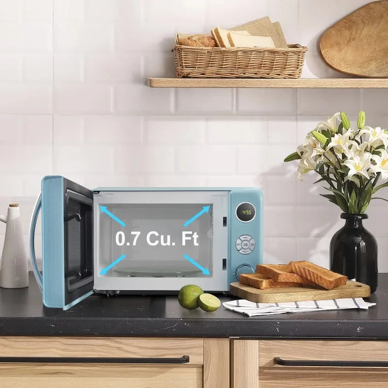 0.7 Cu ft Retro Countertop Microwave Oven