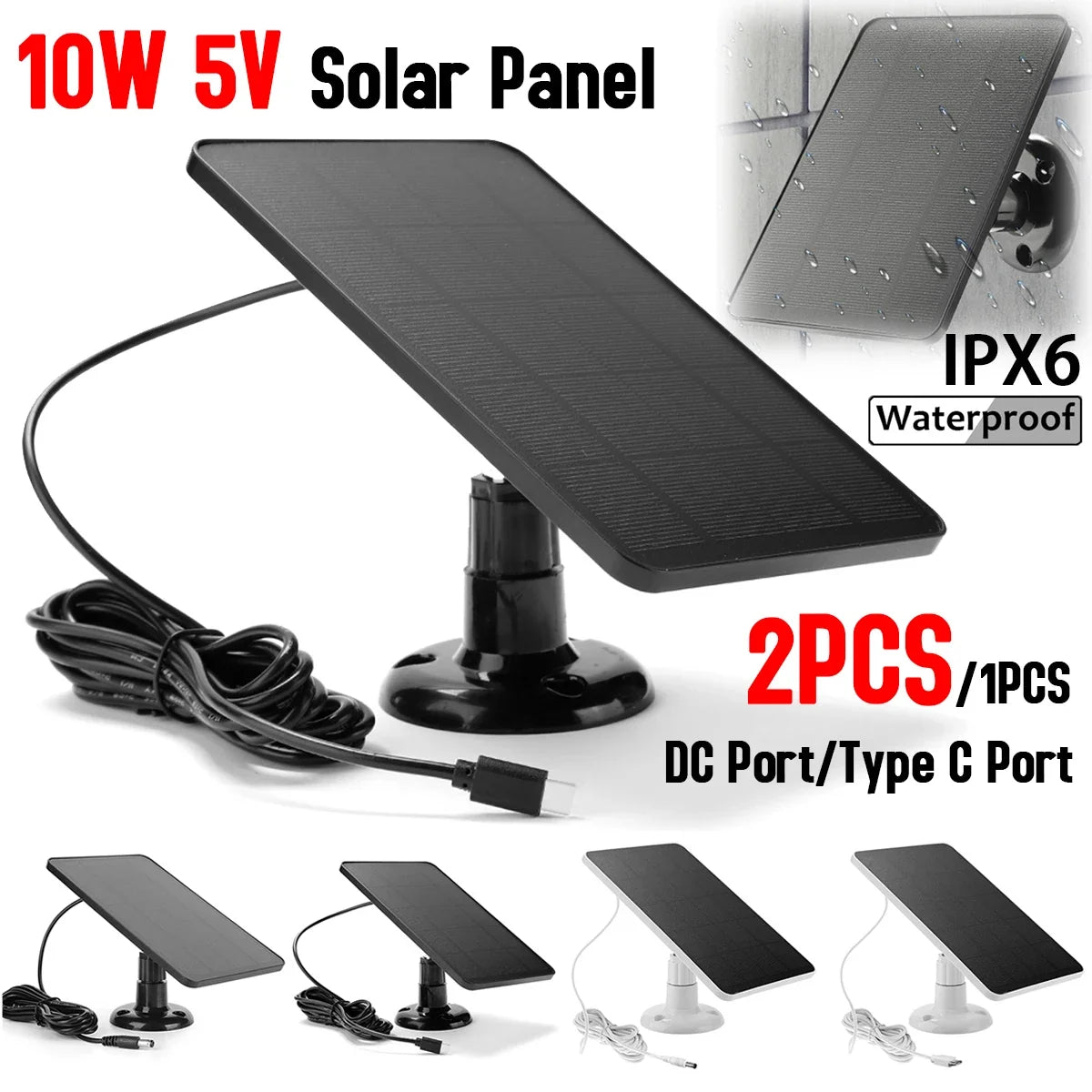 10W 5V Solar Panel for Security Camera
