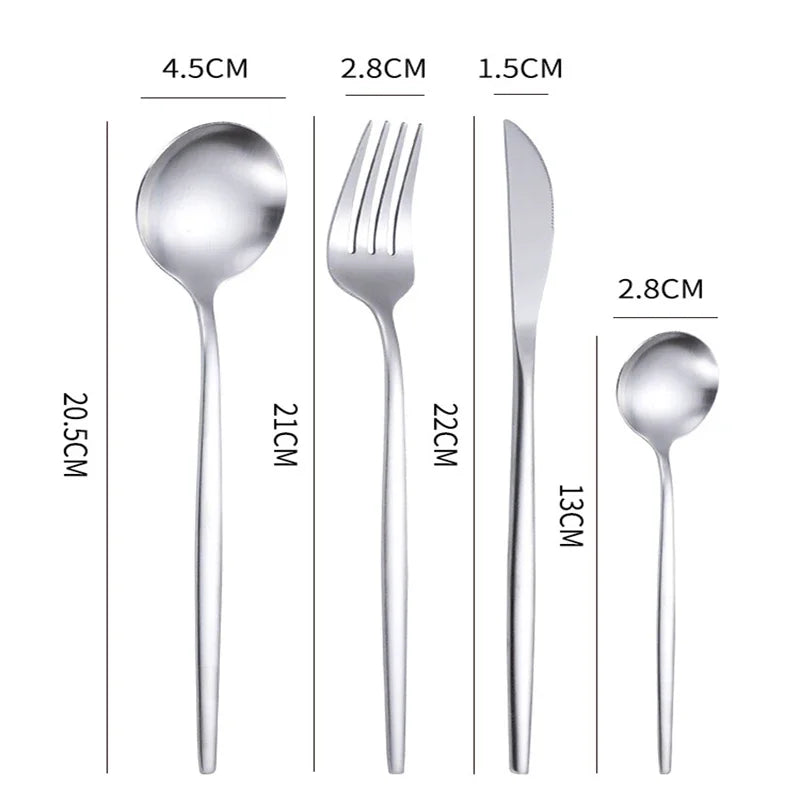 24Pcs 18/10 Stainless Steel Silverware Set