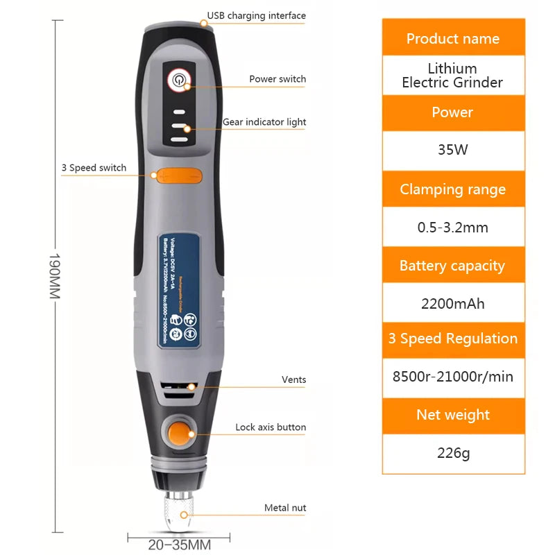 USB Cordless Dremel Drill Engraving Pen