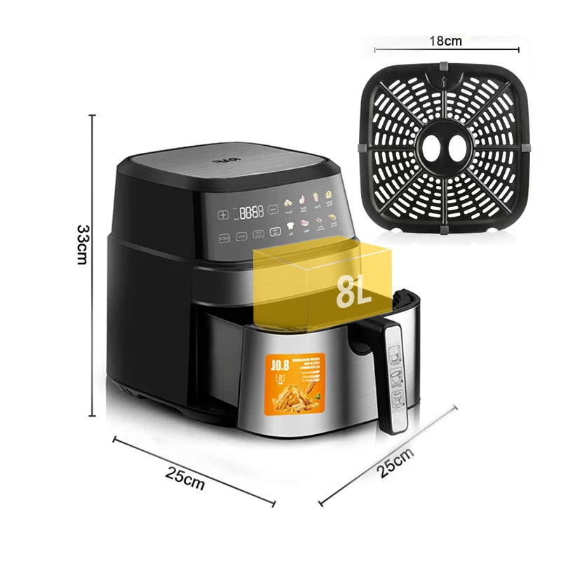 8L Large Capacity Touchscreen Household Air Fryer