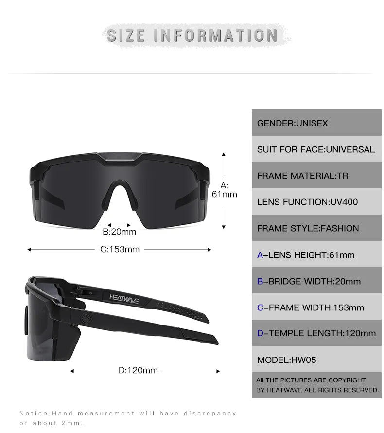 High quality luxury Heat Wave brand sunglasses