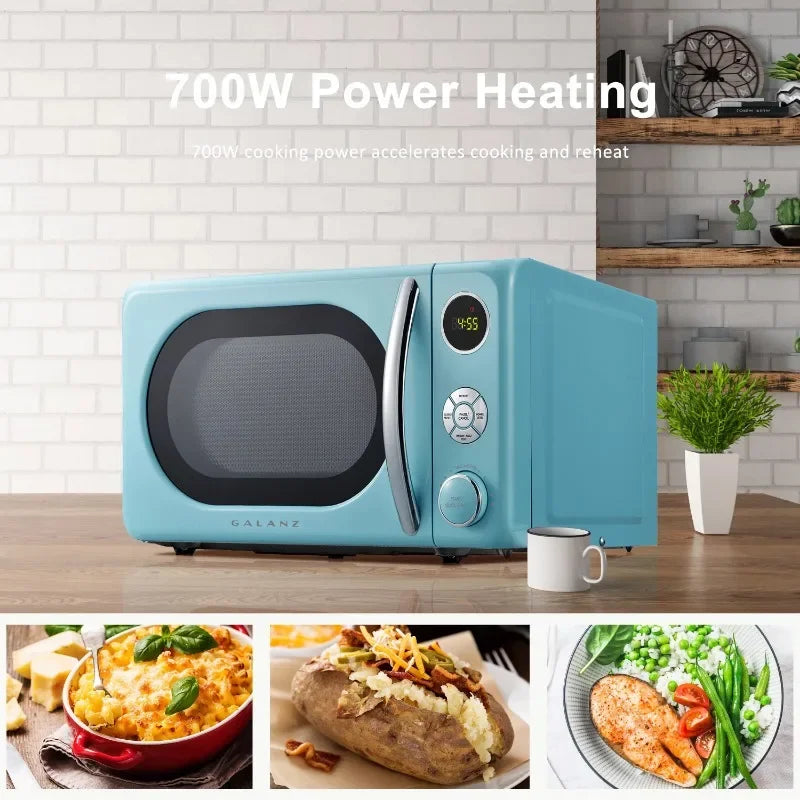 0.7 Cu ft Retro Countertop Microwave Oven