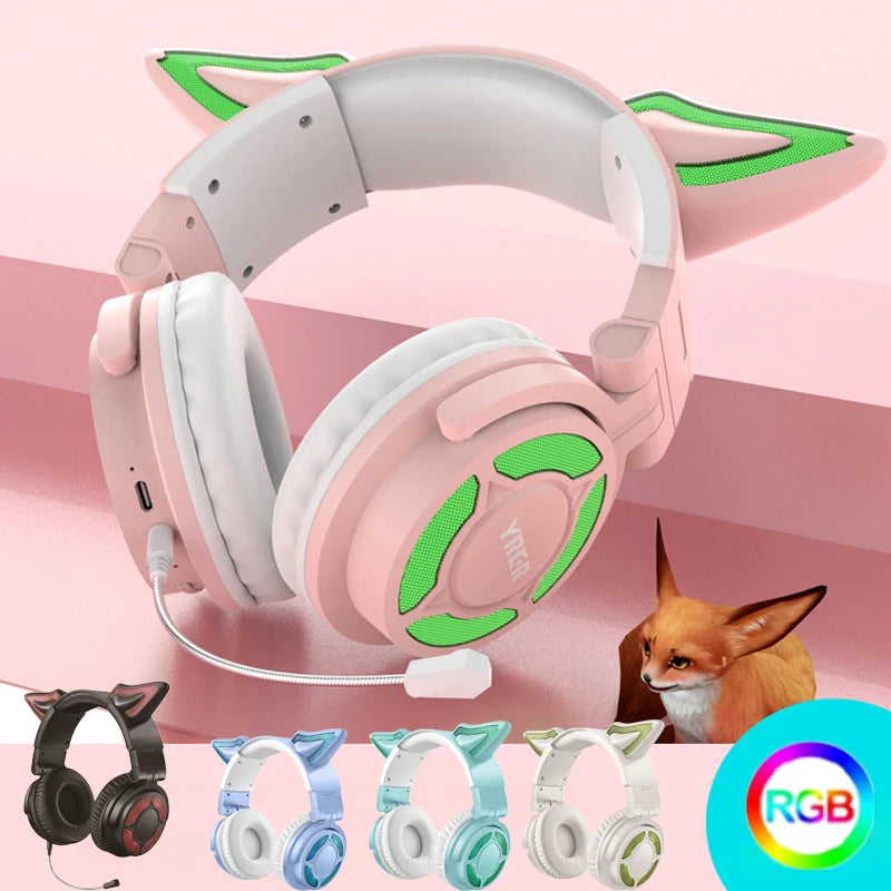 RGB Cat Ear Bluetooth Headphones
