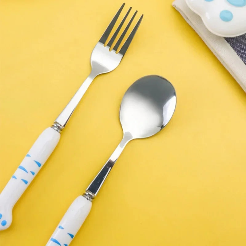 Cute Cat Paw Cutlery Set Stainless Steel Silverware set