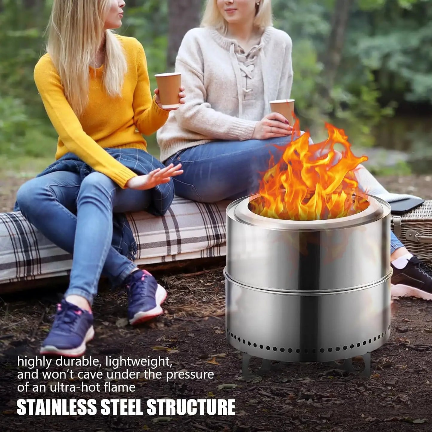 Stainless Steel Wood Burning Firepit