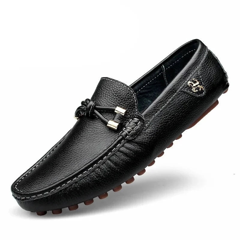 Men Handmade PU Leather Loafers