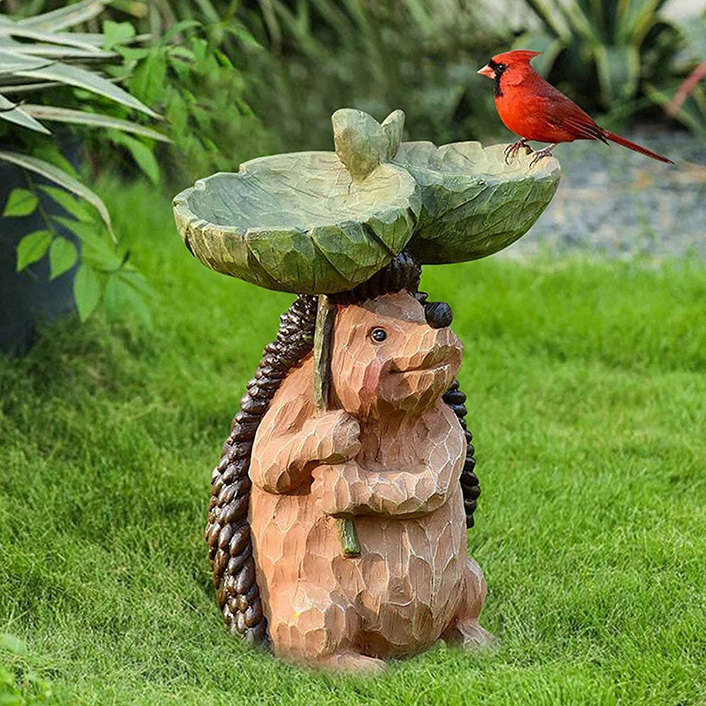 Retro Resin Raccoon Birdbath Ornaments