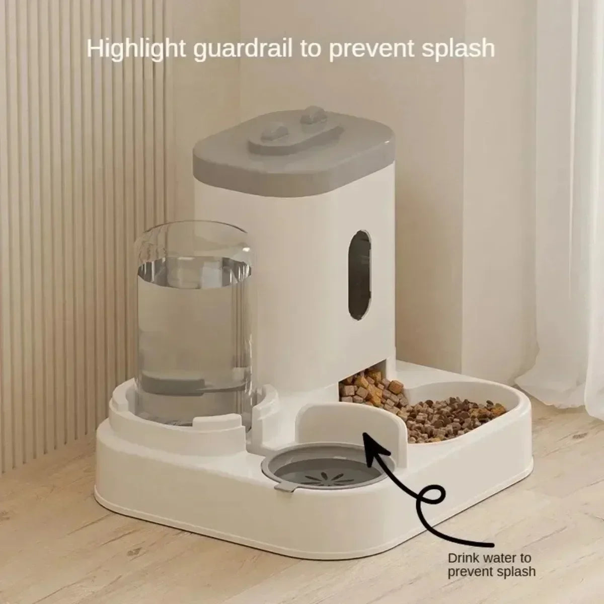 Cat Food Bowl With Water Fountain