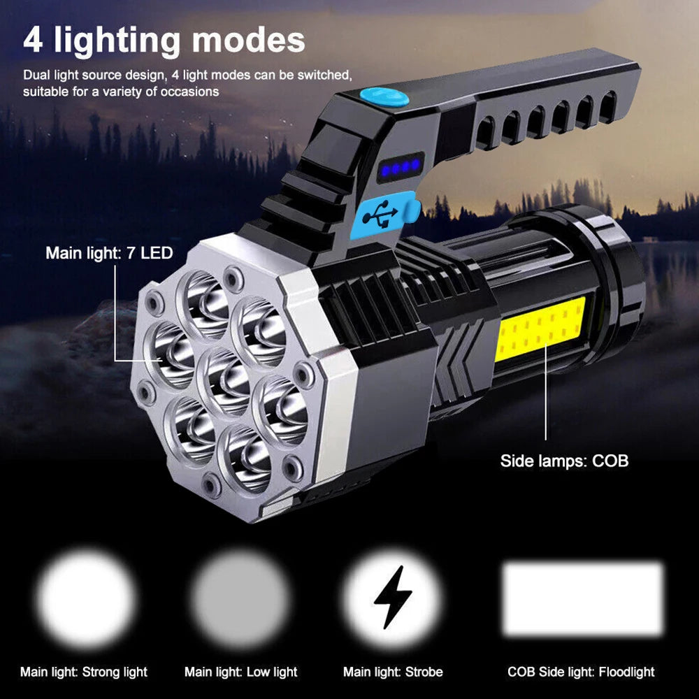 1200mAh 7 LED High Power Flashlight