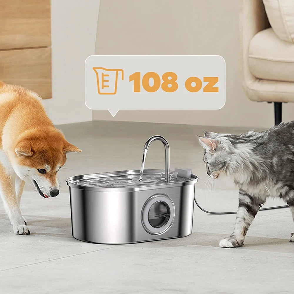 Stainless Steel Cat Automatic Water Fountain