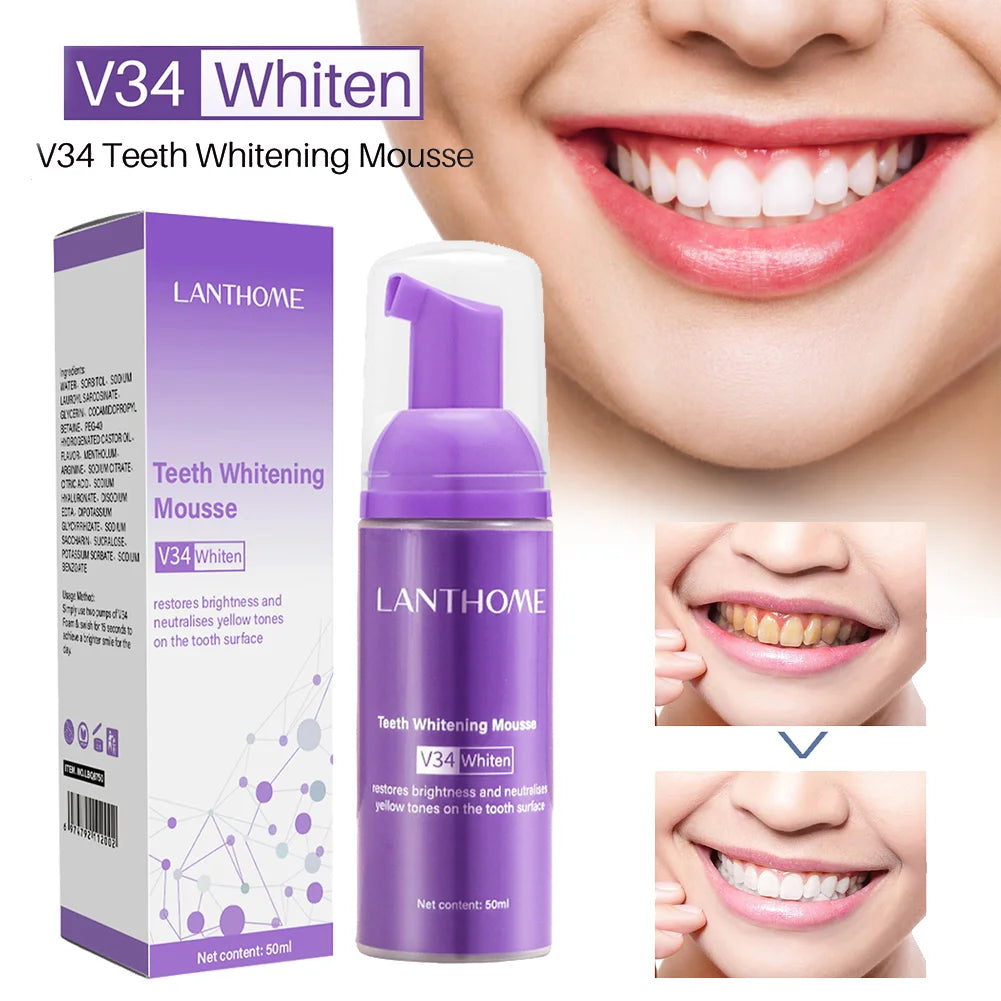 V34 Mousse 50ml Teeth Cleaning Toothpaste