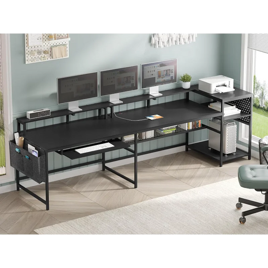 L Shaped Reversible Computer Gaming Desk