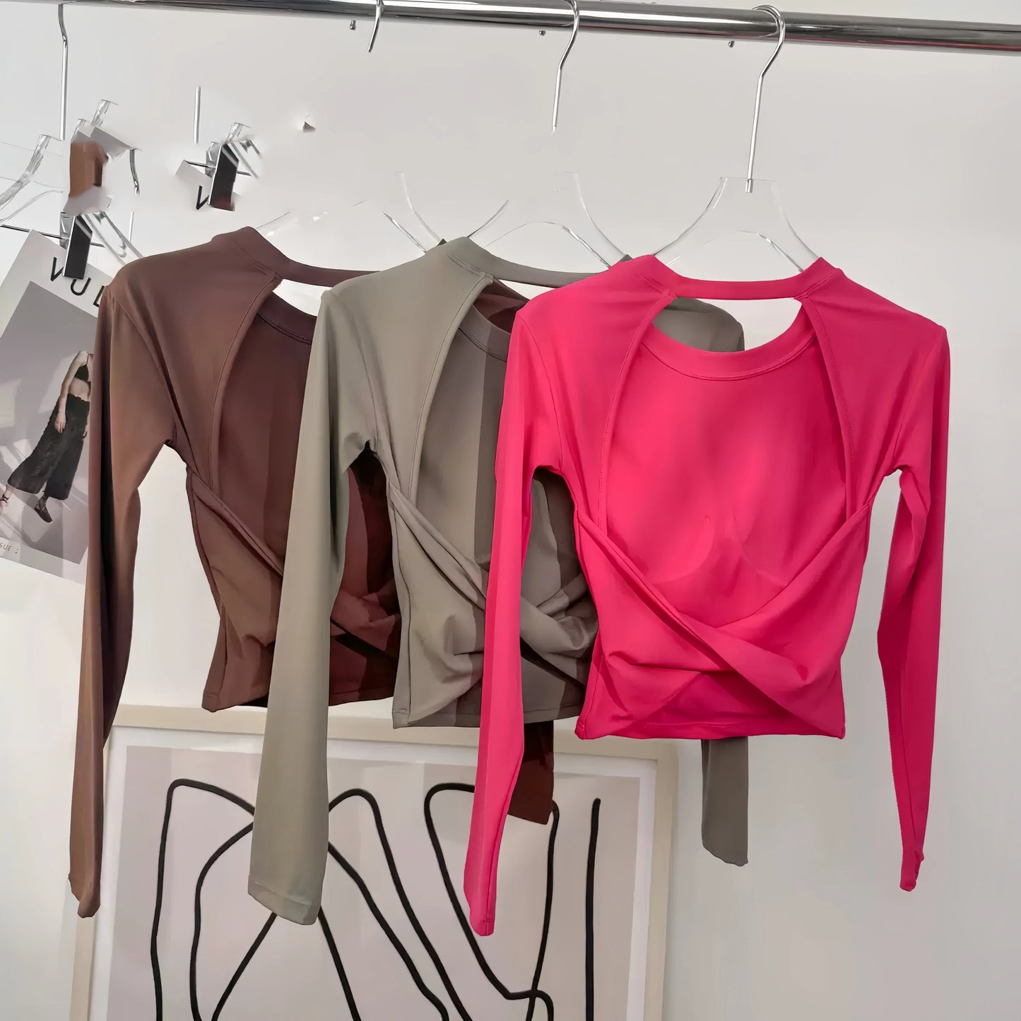 Yoga long-sleeved fixed-style sports bra